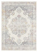 Aysha Pink Yellow and Grey Traditional Medallion Rug