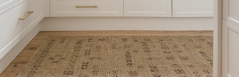 Hallway with stylish rugs