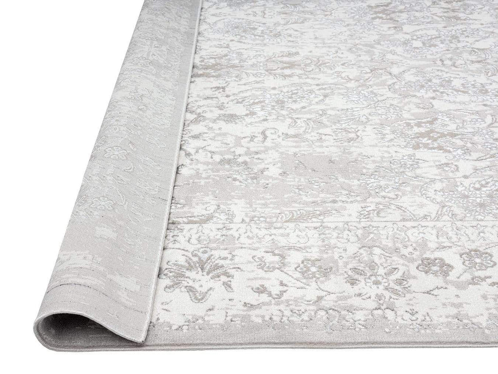 Aaerin Charcoal Grey And Ivory Traditional Distressed Rug