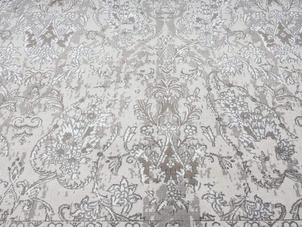 Aaerin Charcoal Grey And Ivory Traditional Distressed Rug