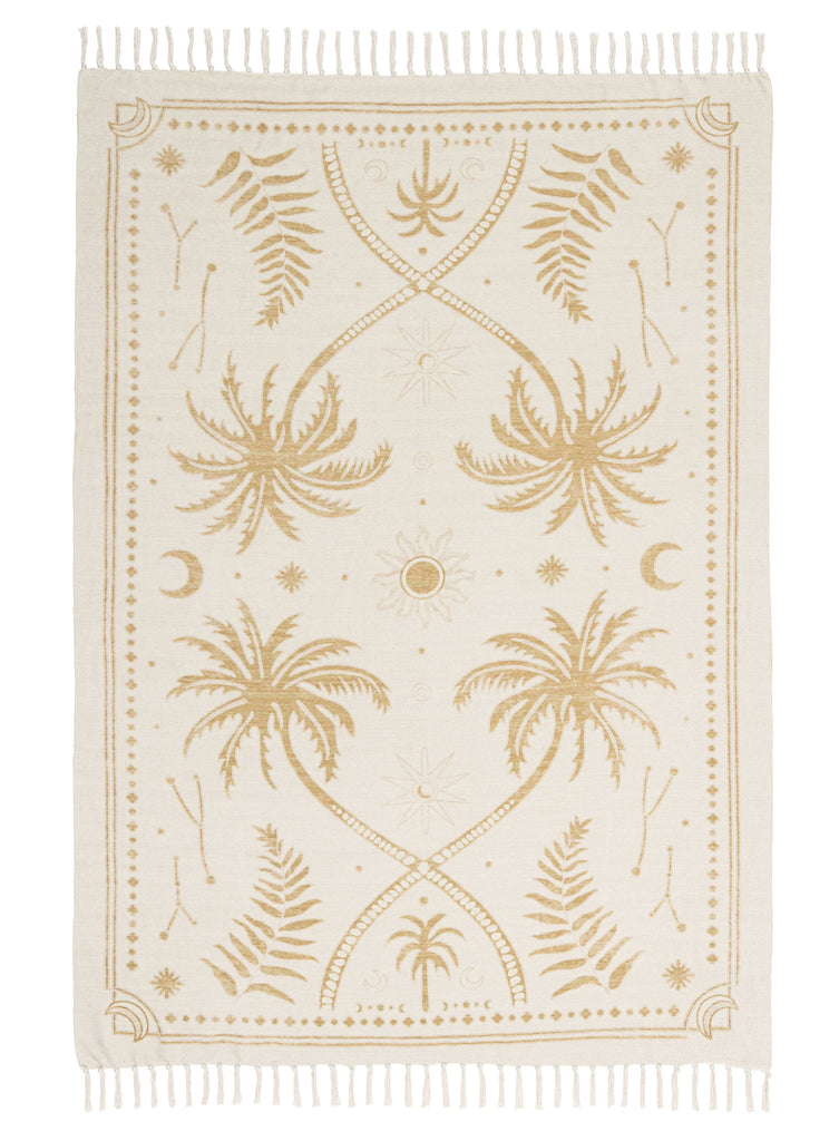 Abreeza Beige Cream Boho Picnic Rug