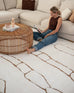 Alayna Cream and Gold Tribal Shag Rug