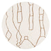 Alayna Cream and Gold Tribal Round Shag Rug