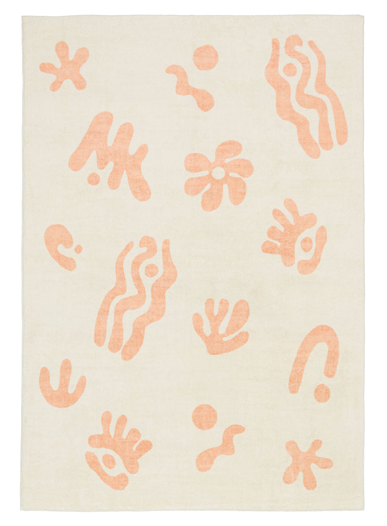 Anadi Peach Abstract Washable Rug