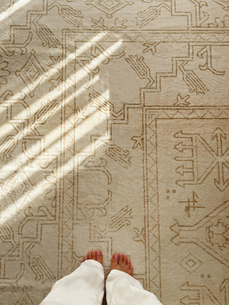 Anais Cream Medallion Washable Rug