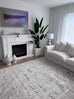 Andra Grey and Ivory Traditional Distressed Rug