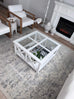 Andra Grey and Ivory Traditional Distressed Rug