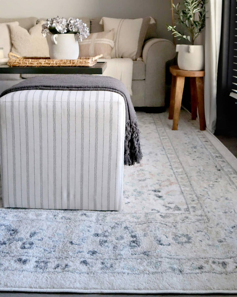 Anine Cream And Grey Multi-Colour Traditional Floral Rug