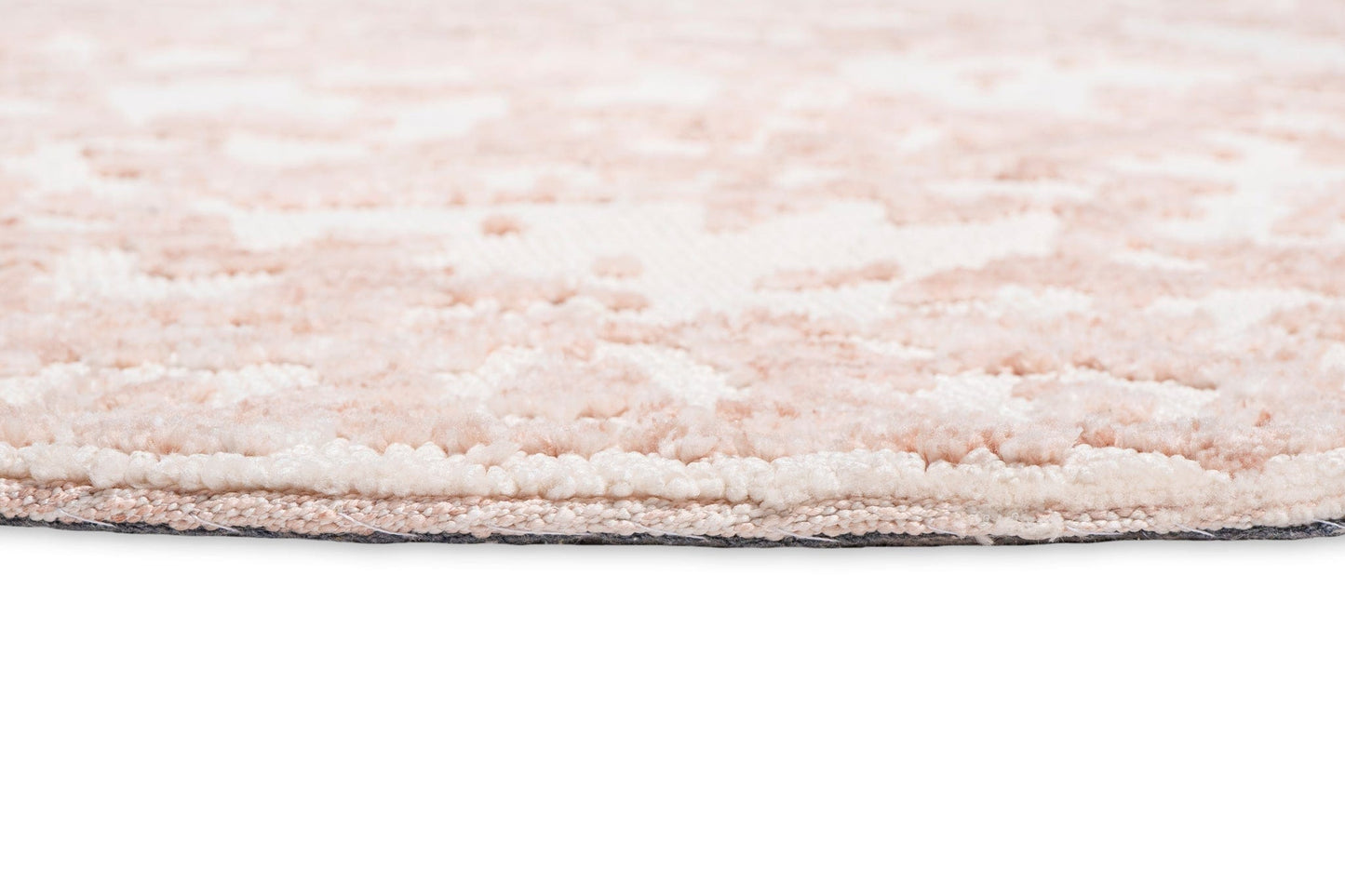 Aria Pink and Ivory Floral Transitional Round Rug