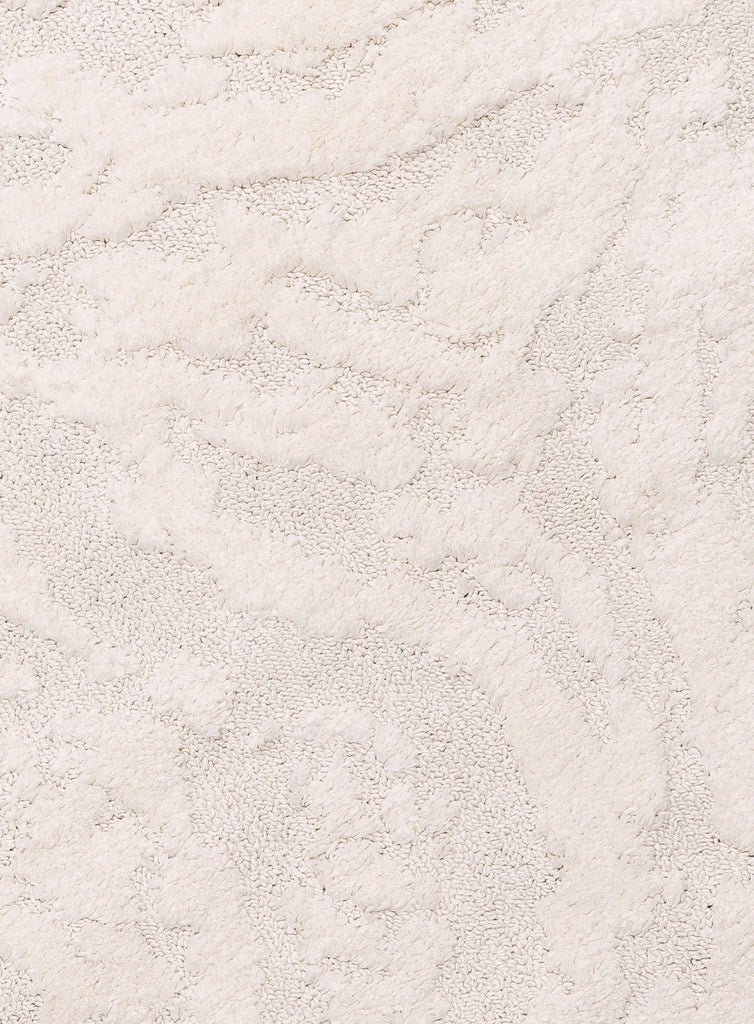 Aurora Ivory Cream Abstract Textured Round Rug