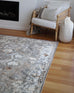 Ava Grey and Gold Traditional Distressed Washable Rug