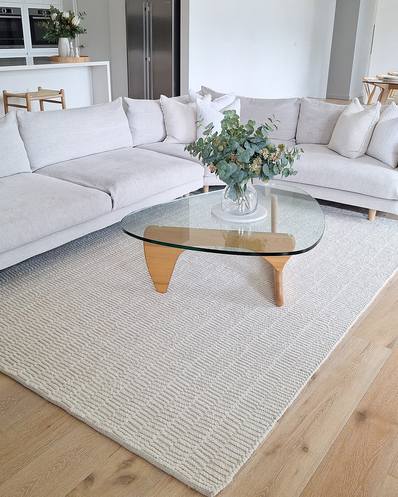 Blanca Ivory Textured Wool Rug