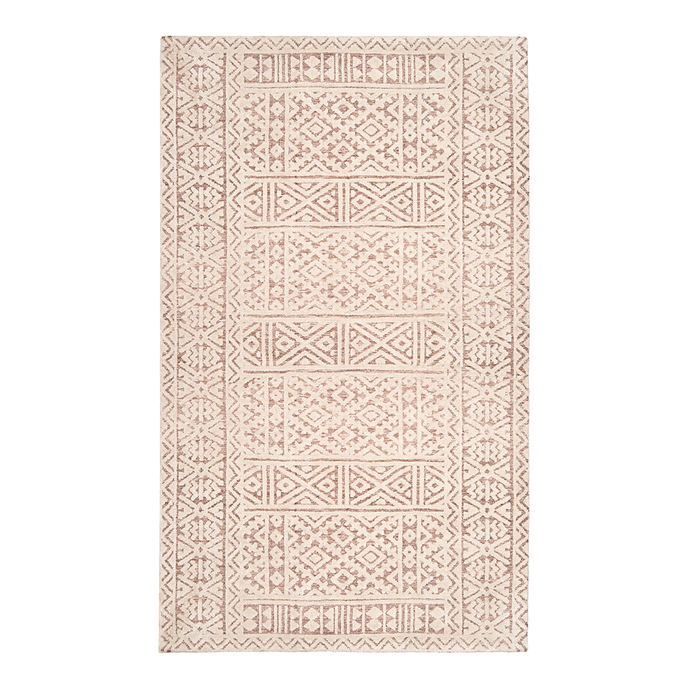 Bobbie Peach and Ivory Textured Tribal Rug