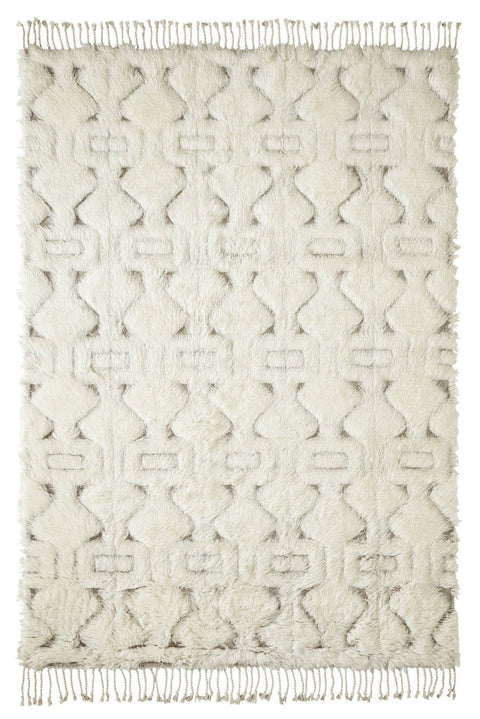 Camilla Tribal Pattern Berber Wool Shag Rug