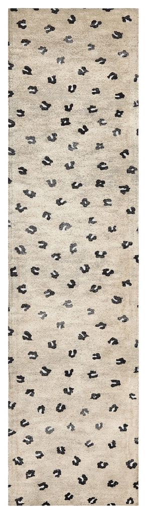Candice Beige Leopard Pattern Runner Rug