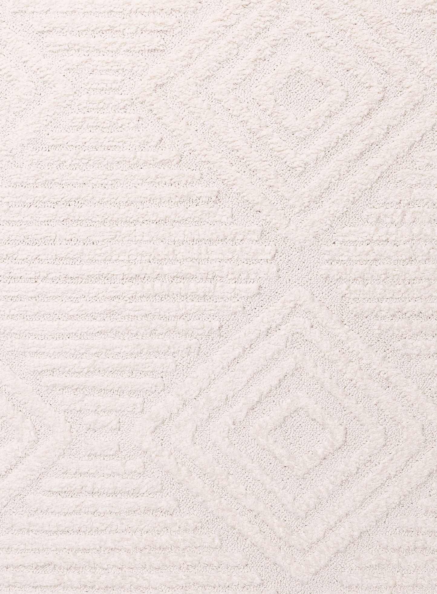 Carrie Ivory Cream Geometric Textured Rug