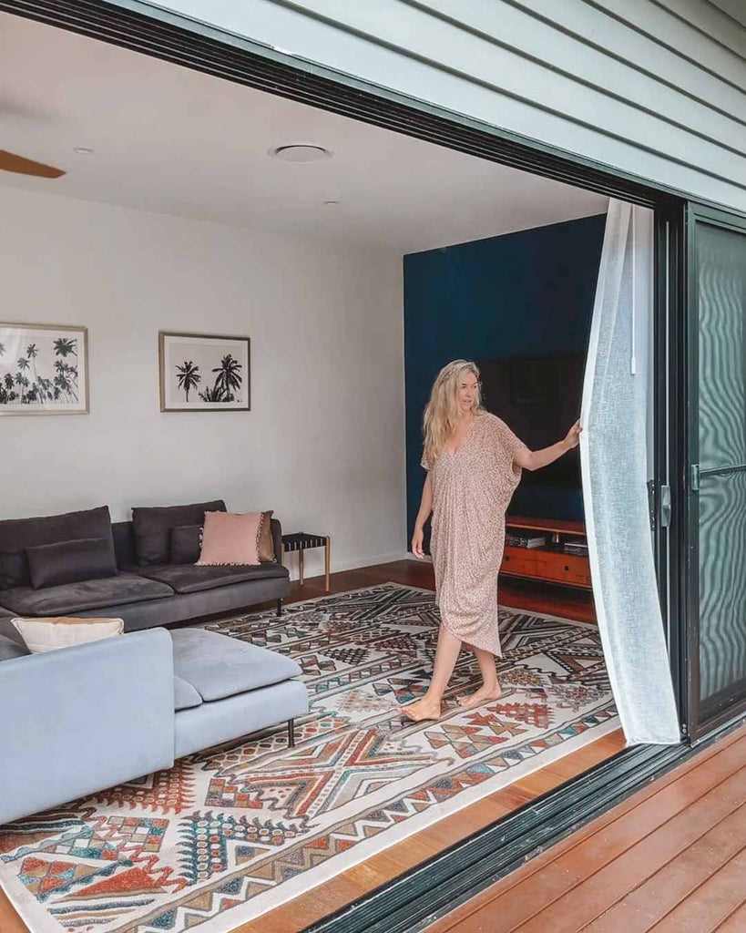 Cassie Orange And Blue Multi Colour Tribal Rug