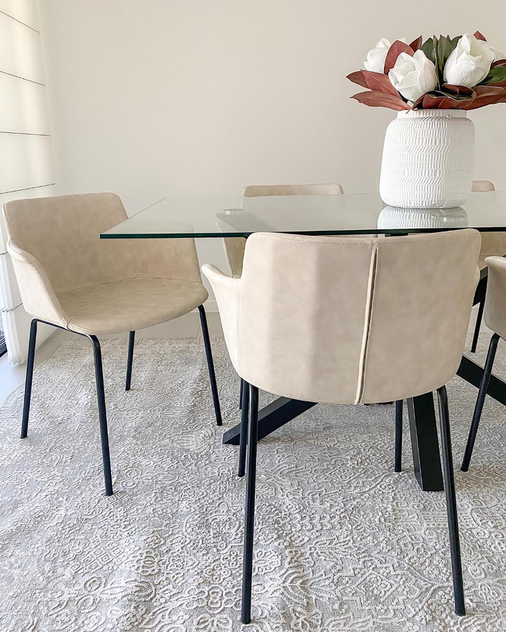 Cecilia Grey and Ivory Distressed Floral Rug