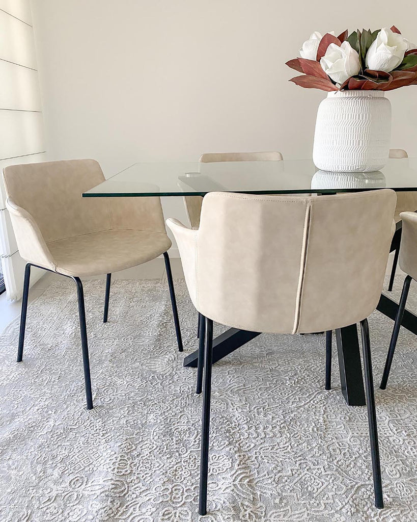 Cecilia Grey and Ivory Distressed Floral Rug