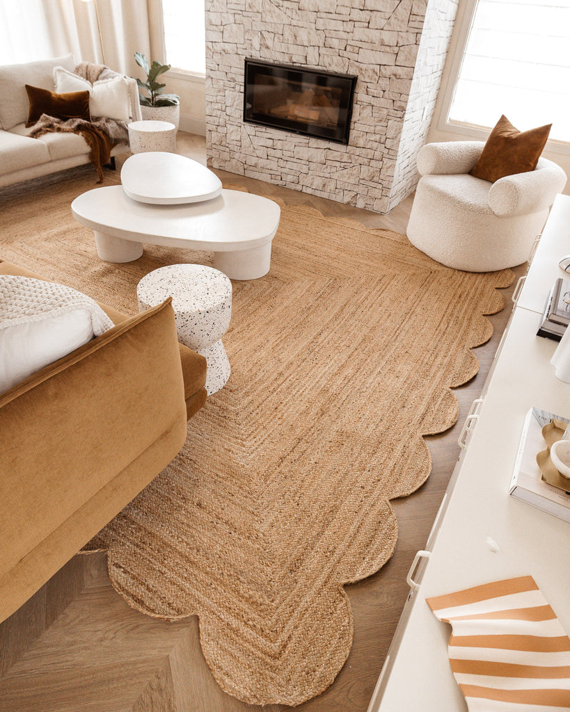 Celeste Natural Brown Scalloped Jute Rug