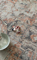 Ceren Orange and Blue Traditional Distressed Washable Rug