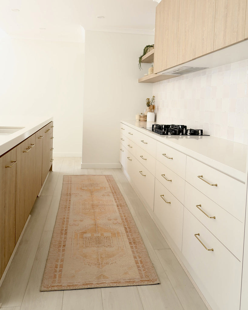 Charlize Cream and Peach Medallion Washable Runner Rug