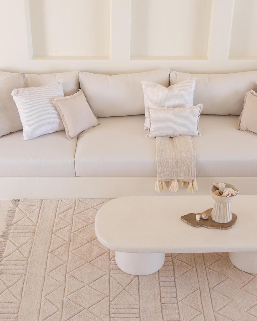 Coco Ivory Tribal Textured Washable Shag Rug