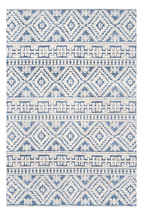 Daphne Blue Tribal Textured Rug