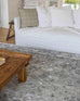 Elisha Grey and Blue Traditional Distressed Medallion Rug