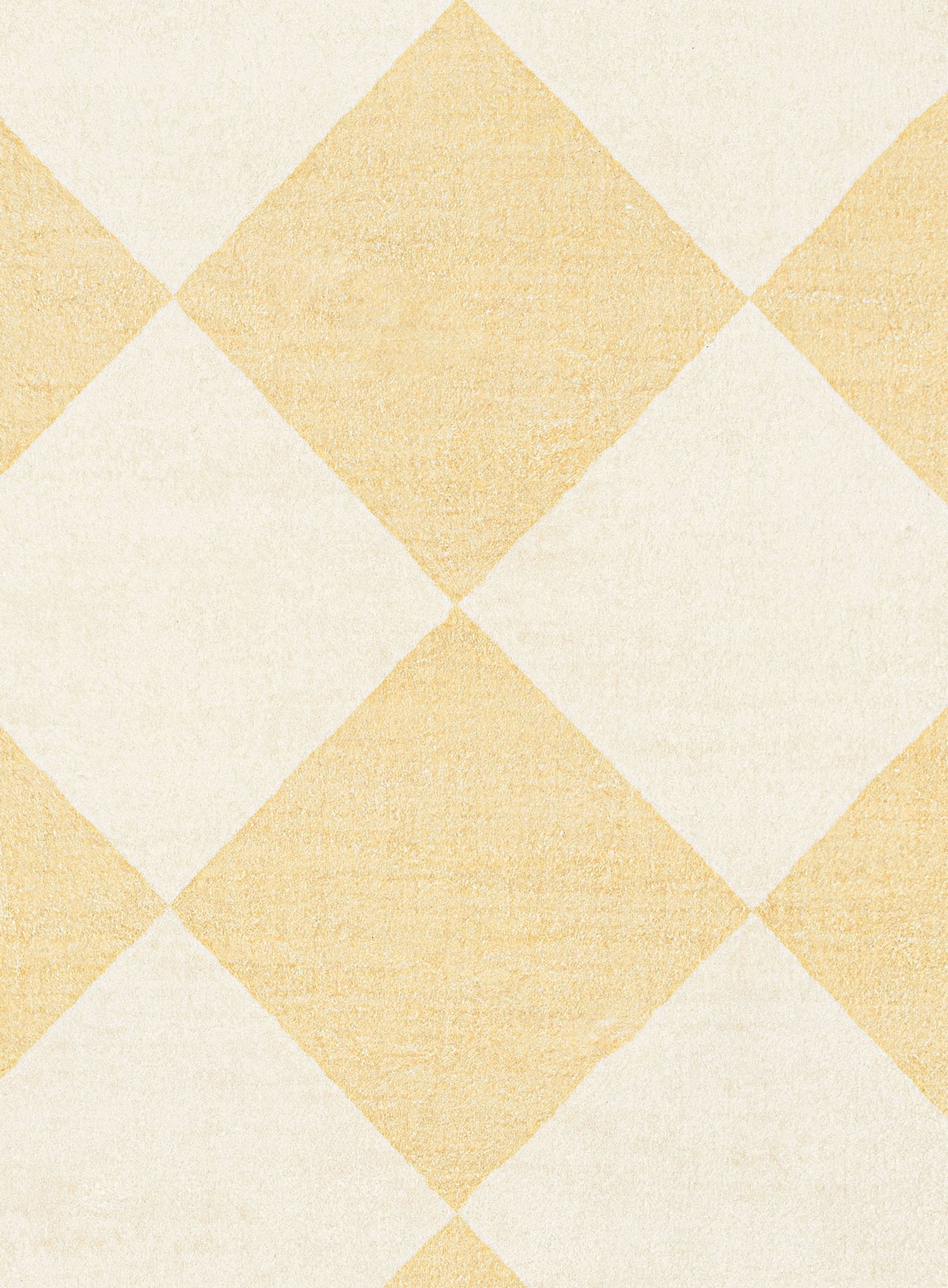 Ellis Yellow Cream Checkered Washable Rug