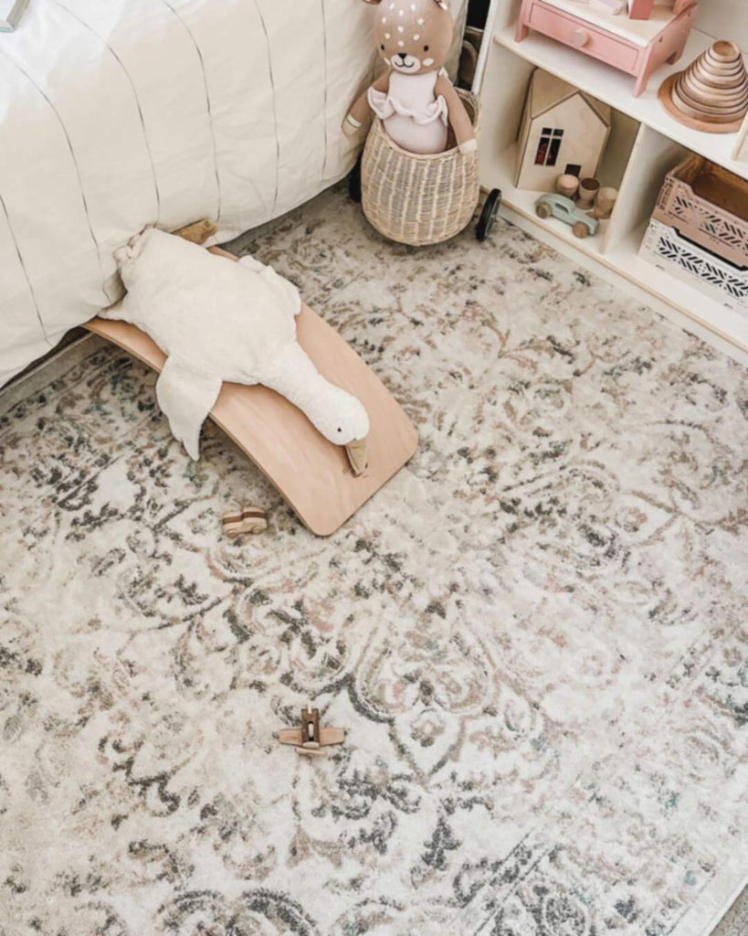 Elouise Cream And Grey Multi-Colour Traditional Floral Rug