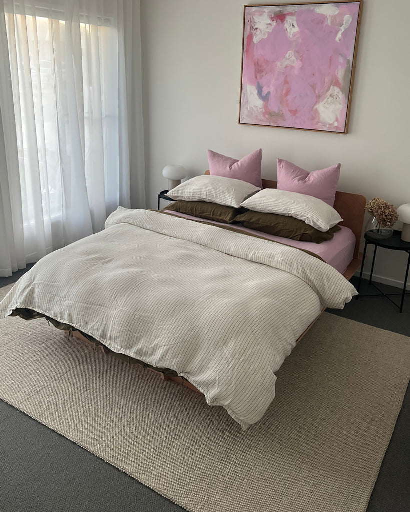 Eminah Cream Beige Handmade Wool Rug