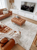 Eshe Grey and Ivory Distressed Floral Rug