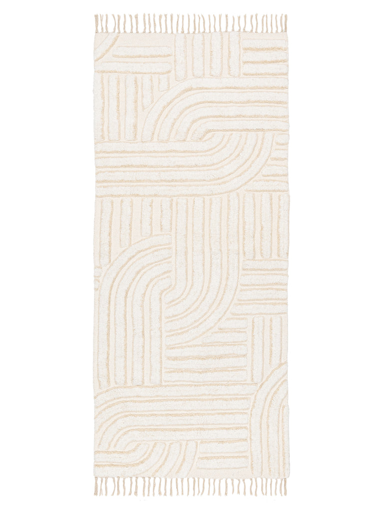 Etta Ivory Geometric Washable Runner Rug