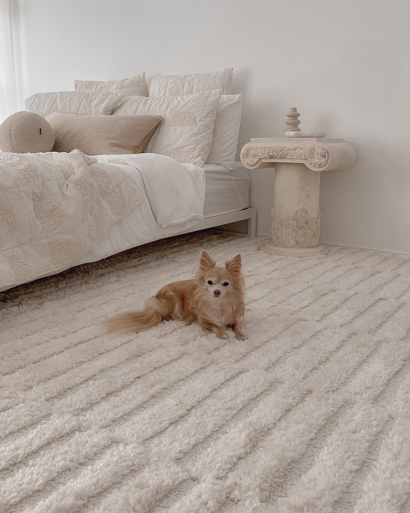 Fatima Ivory Cream Modern Textured Rug