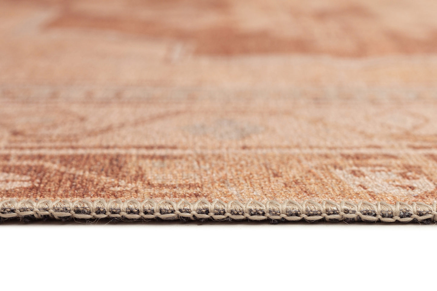 Feliza Cream and Rust Medallion Washable Rug