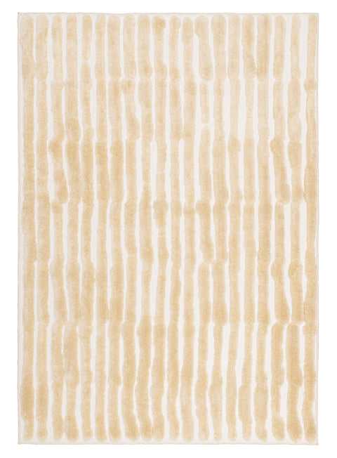 Fritzie Champagne Abstract Striped Rug