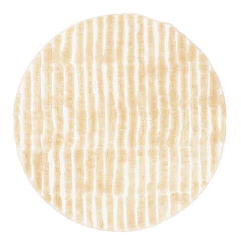 Fritzie Champagne Abstract Striped Round Rug