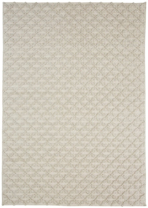 Hanna Ivory Leaflets Wool Blend Rug