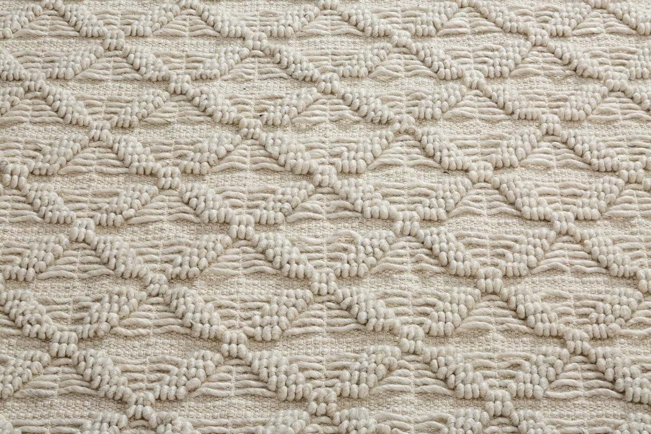 Hanna Ivory Leaflets Wool Blend Rug