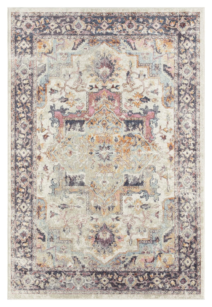 Haven Cream and Purple Multi-Colour Distressed Rug