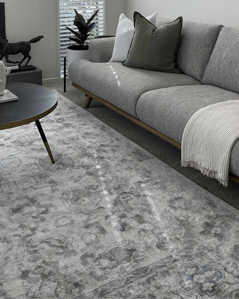 Iman Blue and Grey Transitional Rug