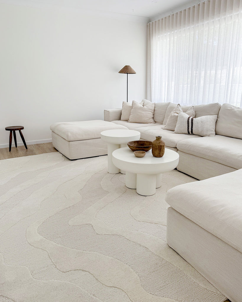 Innaya Neutral Abstract Hand-Tufted Wool Rug