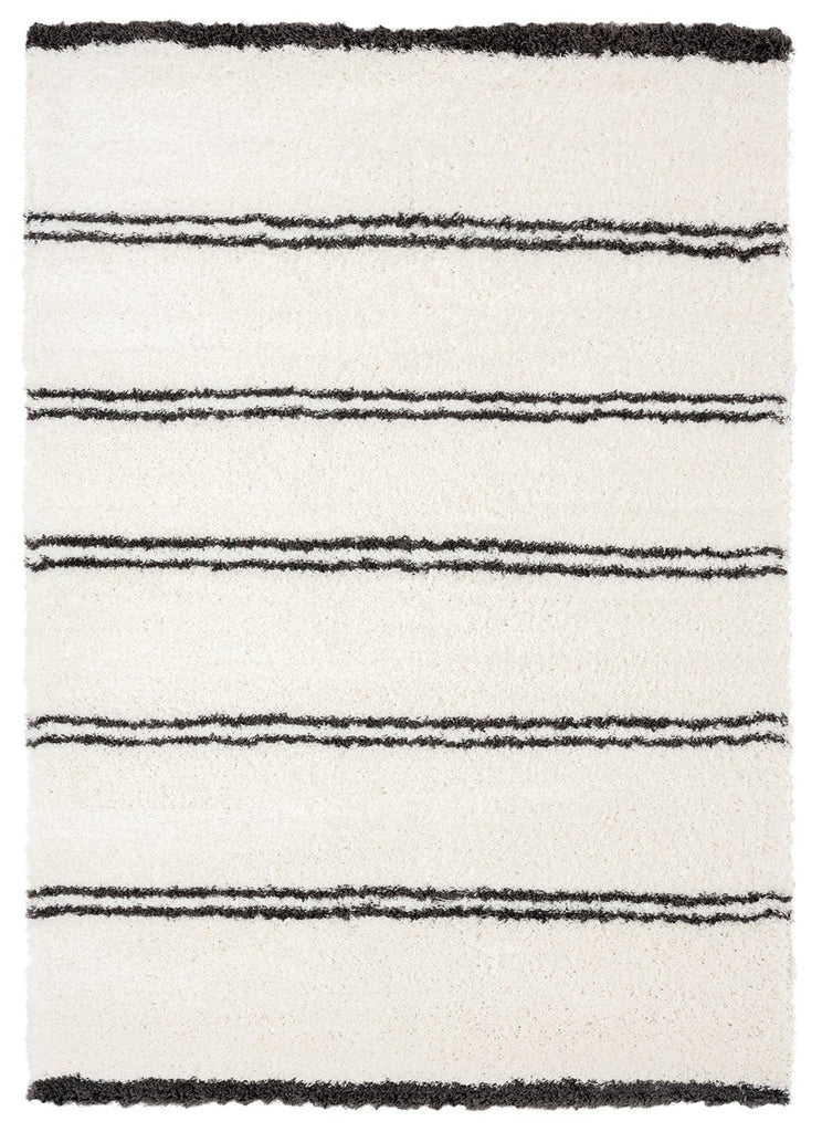 Irina Ivory And Charcoal Grey Shag Rug