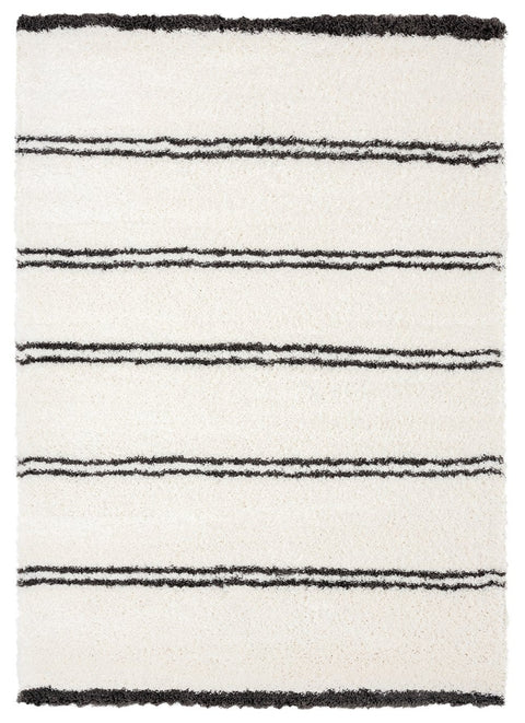 Irina Ivory And Charcoal Grey Shag Rug