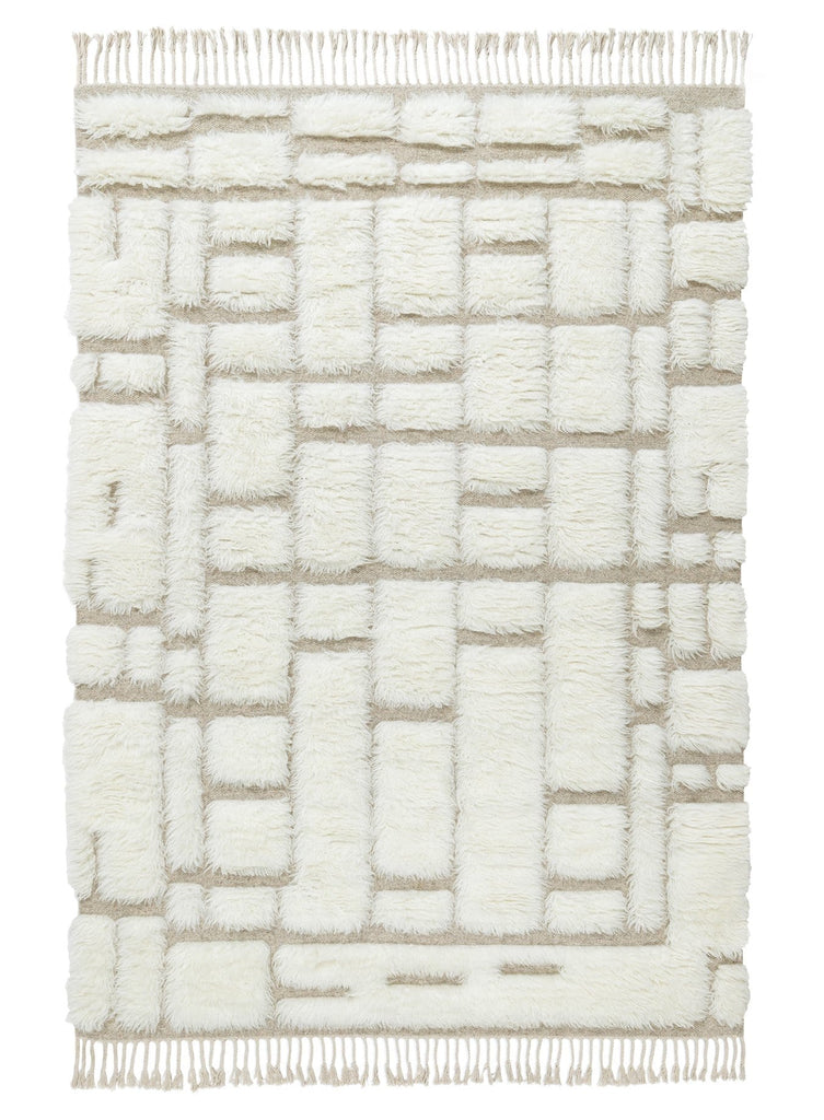 Ivry Geometric Wool Shag Rug