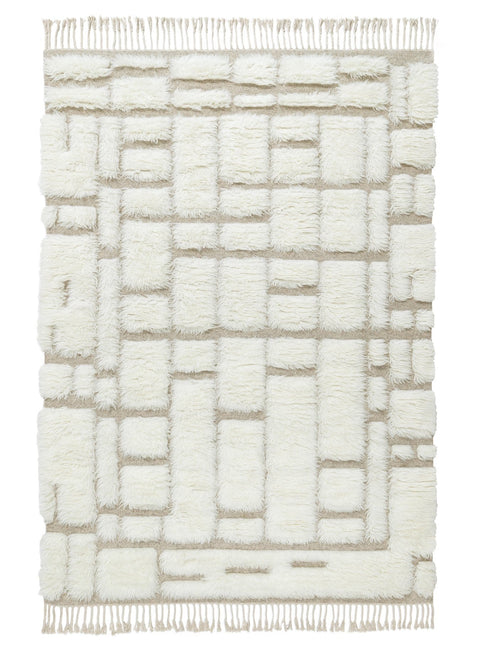 Ivry Geometric Wool Shag Rug