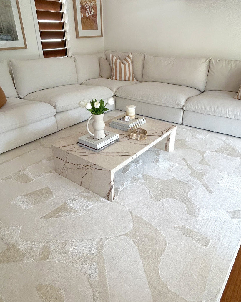 Izar Neutral Abstract Rug