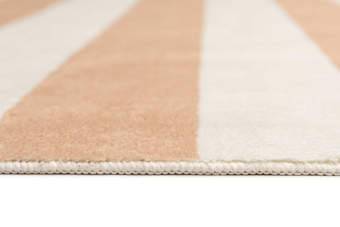 Jaida Tan Brown Cream Stripe Washable Rug