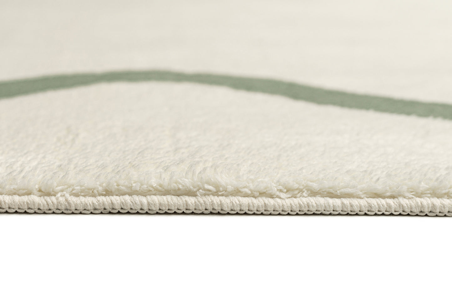 Jamie Green Wiggle Bordered Washable Rug